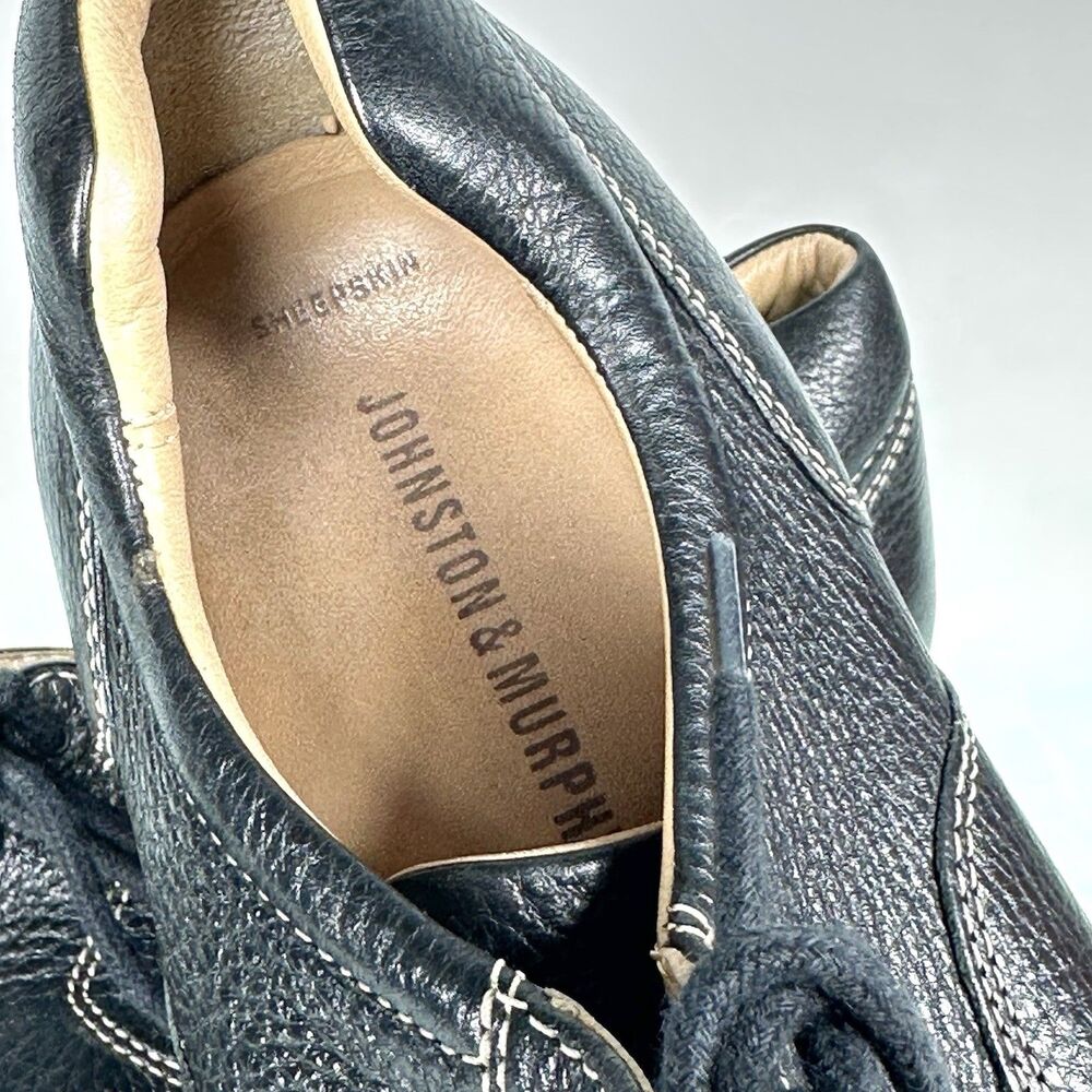 Johnston & Murphy Men's Size 10 Shuler Bicycle Black Leather Dress Shoe 20-7222 - Picture 13 of 15